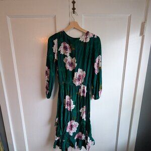Green floral spring dress